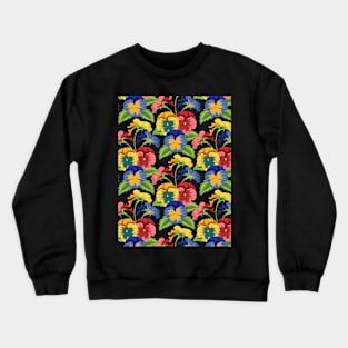 Pansy Flowers Pattern Crewneck Sweatshirt